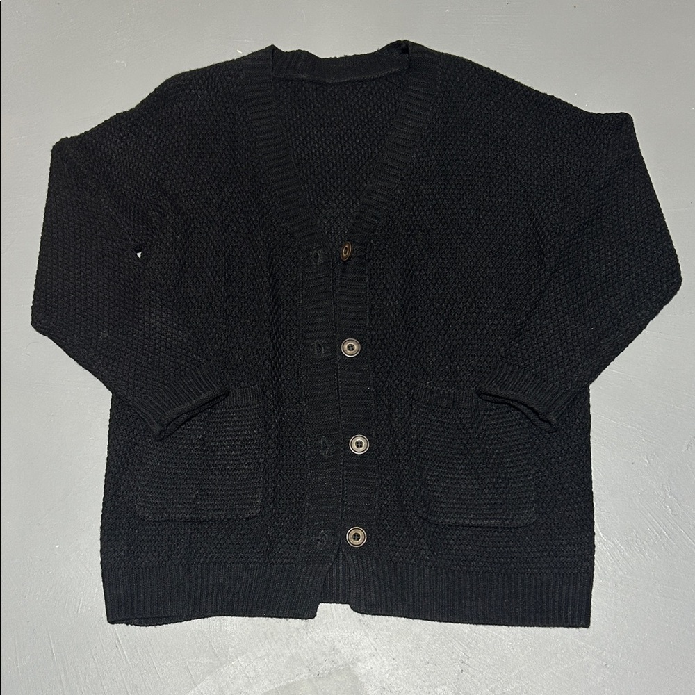 Black Knit Button Down Cardigan Sweater (Women’s XL)